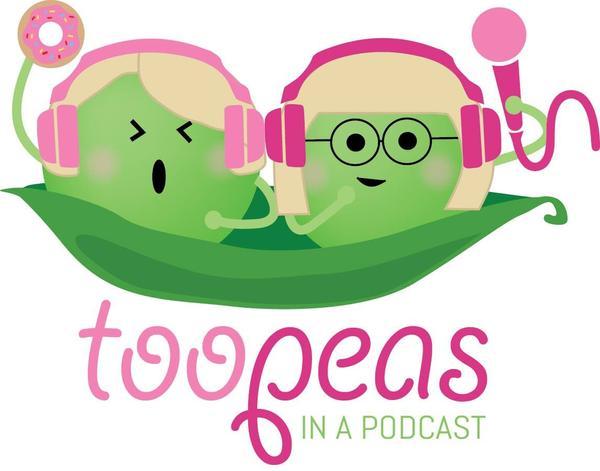 Too peas in a podcast logo