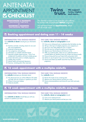 antenatal appointment checklist pdf