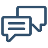 An icon of SMS chat bubbles