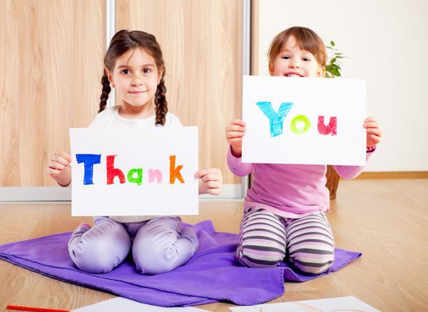 Children saying thank you