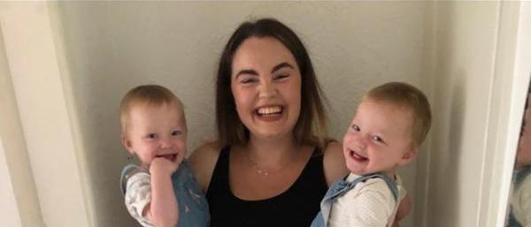 Catherine Mutch and her twin girls