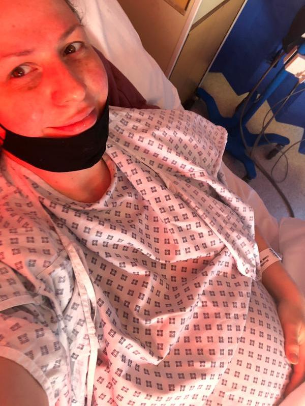 Katie Harris in hospital