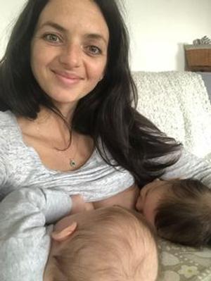 Annie breastfeeding Will and Lizzie