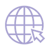 Icon showing a globe with a cursor pointing at it