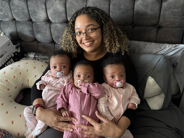 Paige and her triplets 