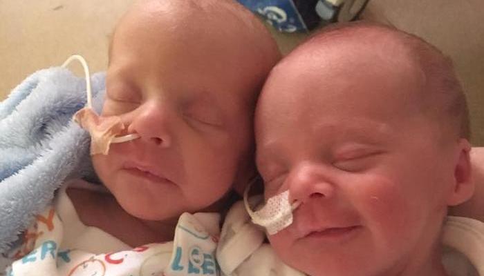 Twin babies in neonatal care
