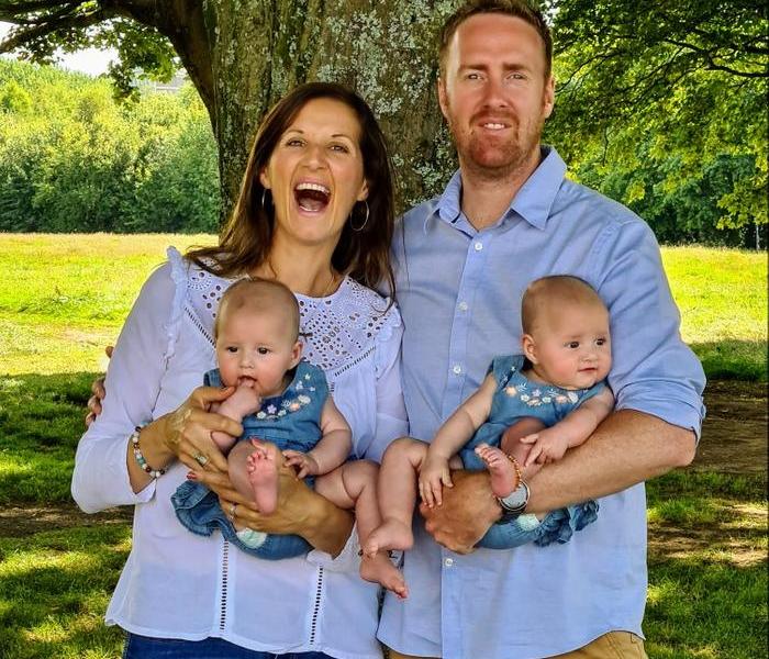 James and Helen Corsi-Cadmre  with their twin girls