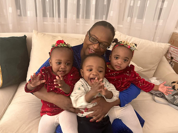 Monique and her triplets 