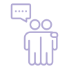 Icon showing two people talking